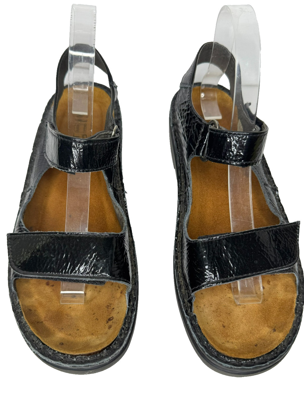 Naot Karenna Sandals Womens Size 10 41 Black Patent Leather Slingback Comfort